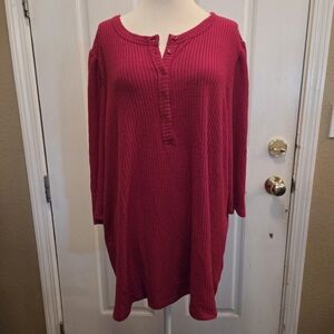 New Torrid Knit Top Solid Red Half Sleeve Ribbed Plus Size 3X 3